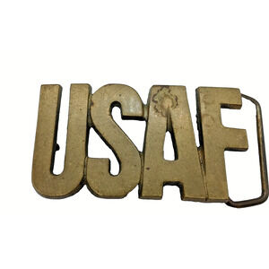 VTG USAF Belt Buckle Air Force United States Solid Brass